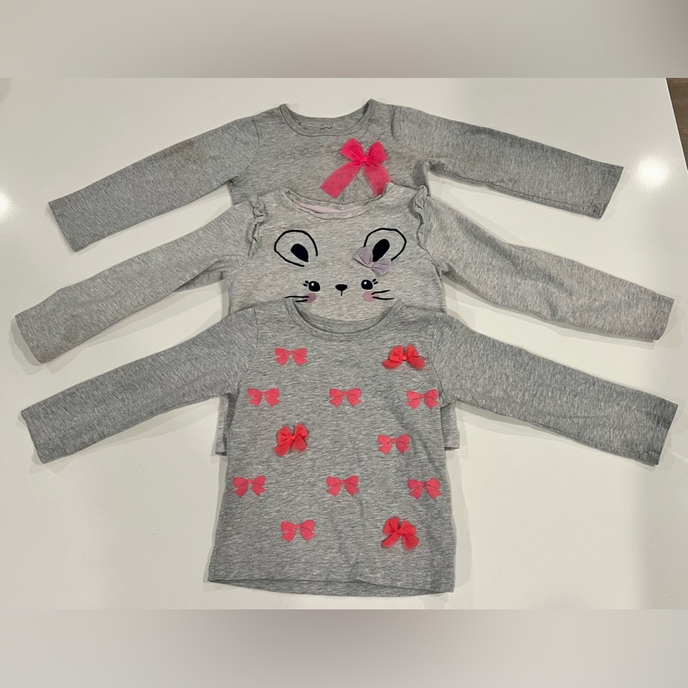 Bundle of 3 Girls Long Sleeve Graphic Tee’s